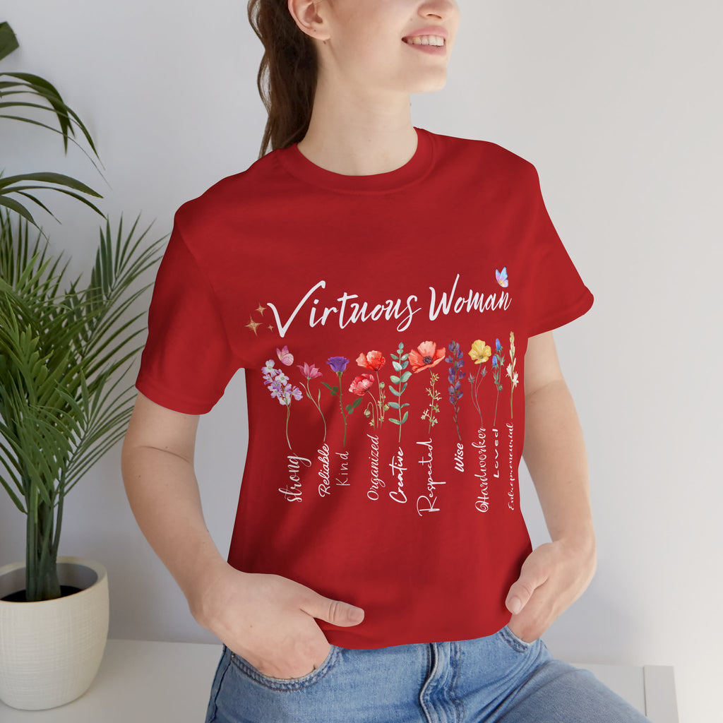 Virtuous Woman floral scripture tee | Proverbs 31 women shirt