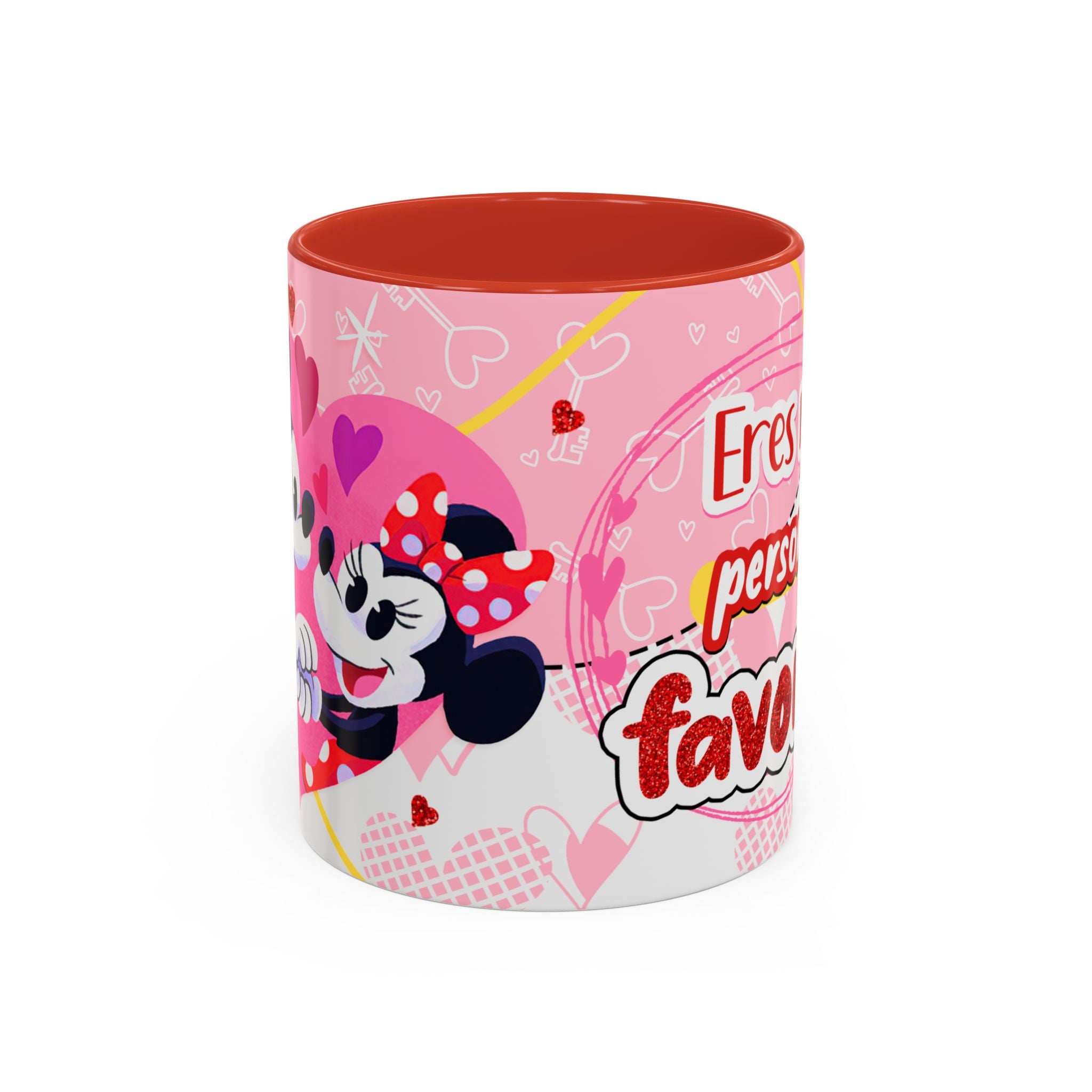 Coffee Mug - "Eres mi persona favorita" Pink Minnie Valentine Accent Mug (11/15oz)