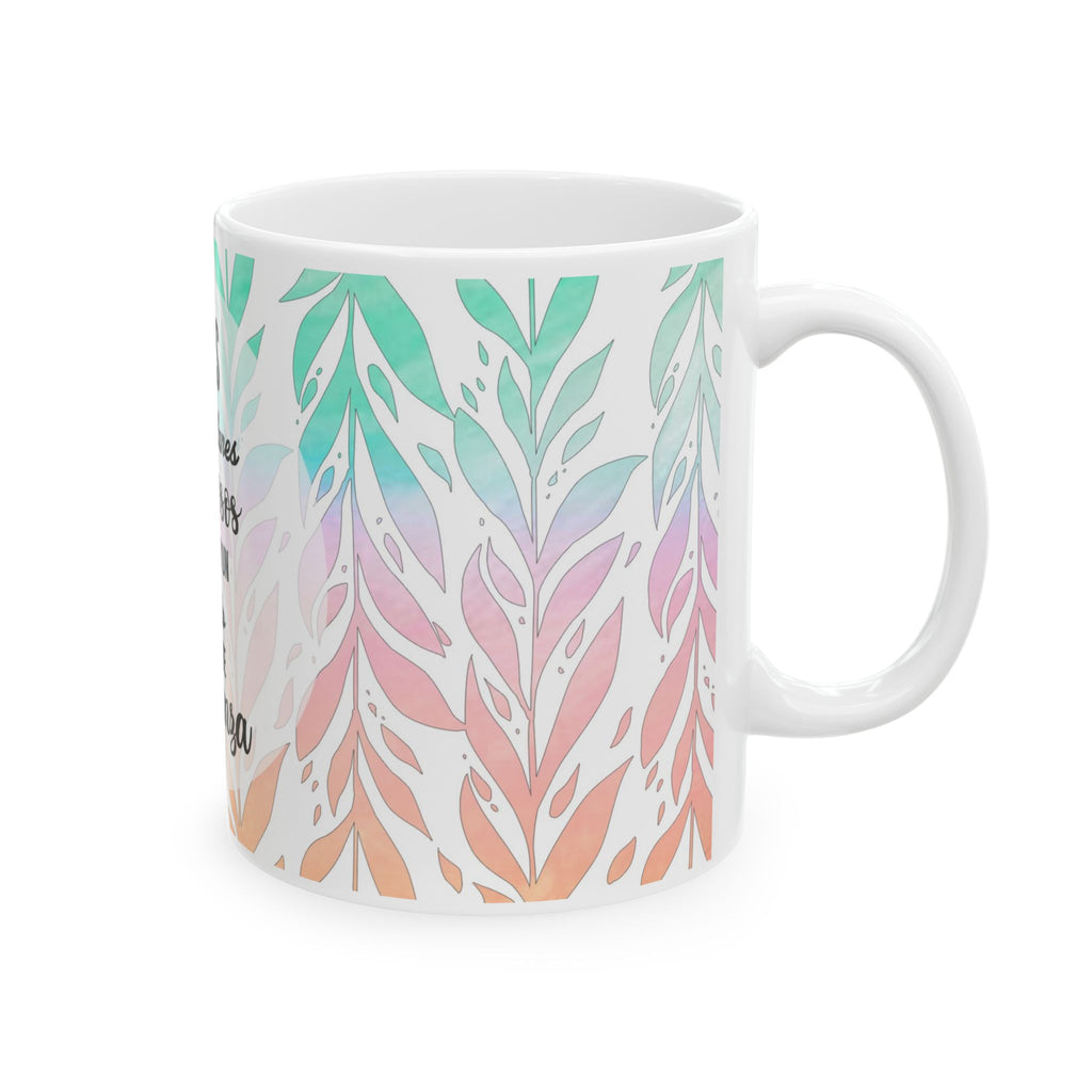 Ceramic Mug - Spanish Inspirational Quote: "Dios tiene planes hermosos para mi y un futuro lleno de esperanza" | Floral Pastel Faith Gift
