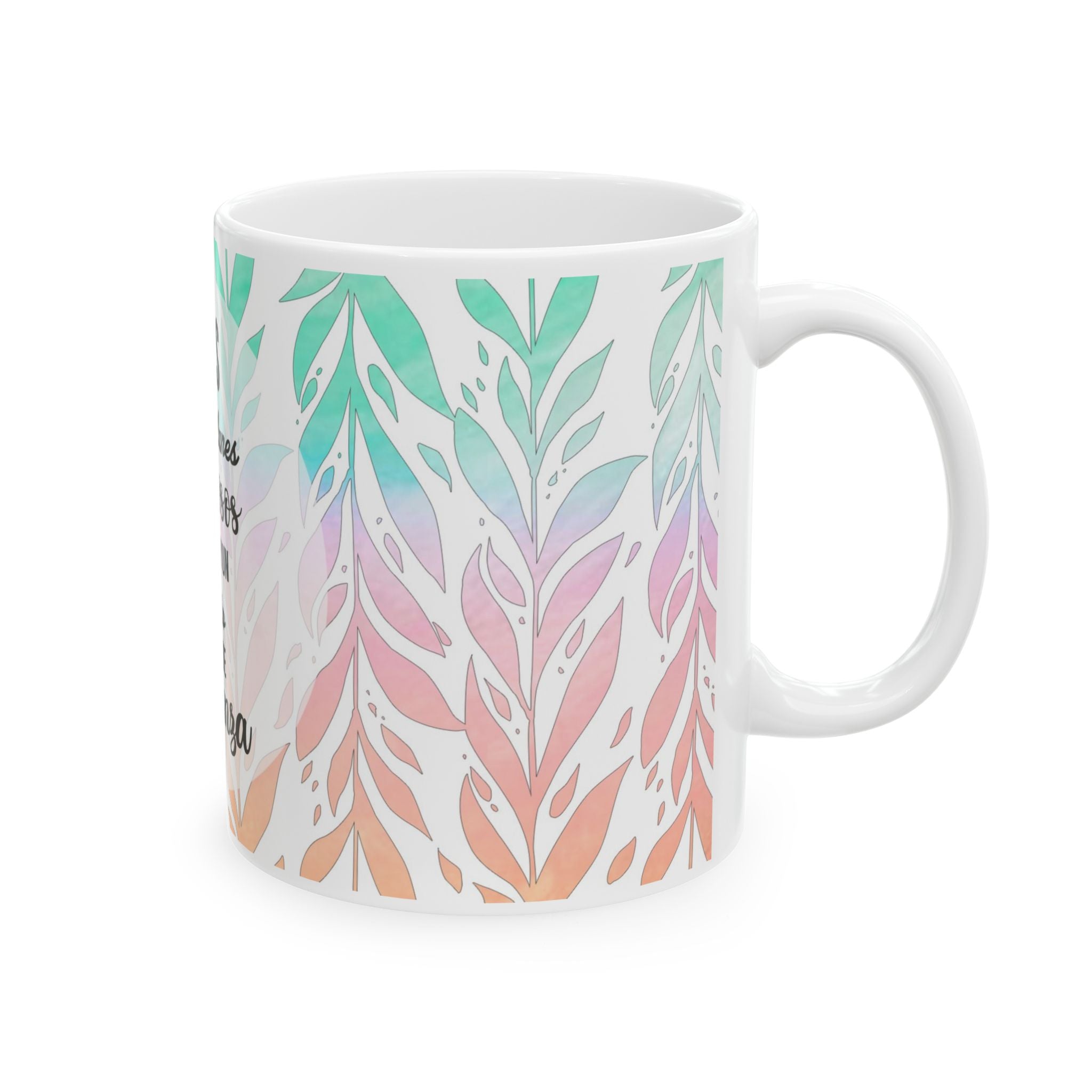 Ceramic Mug - Spanish Inspirational Quote: "Dios tiene planes hermosos para mi y un futuro lleno de esperanza" | Floral Pastel Faith Gift