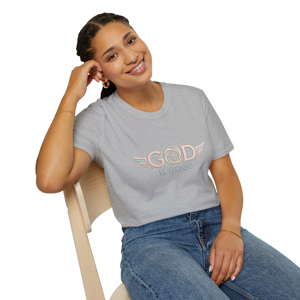 God Is Good T-Shirt | Cross with Wings Christian Faith Design