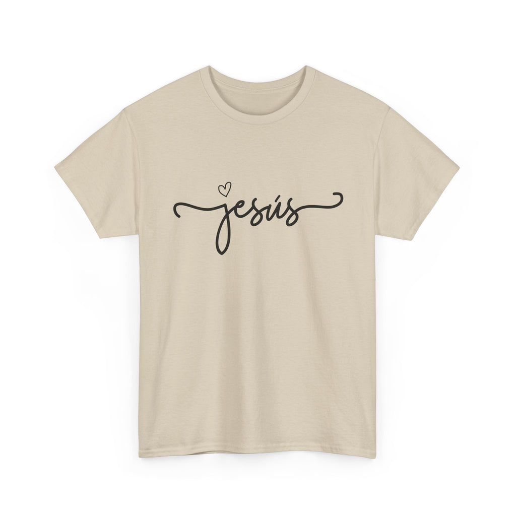 Jesus Script Tee — Minimal Christian Faith Shirt