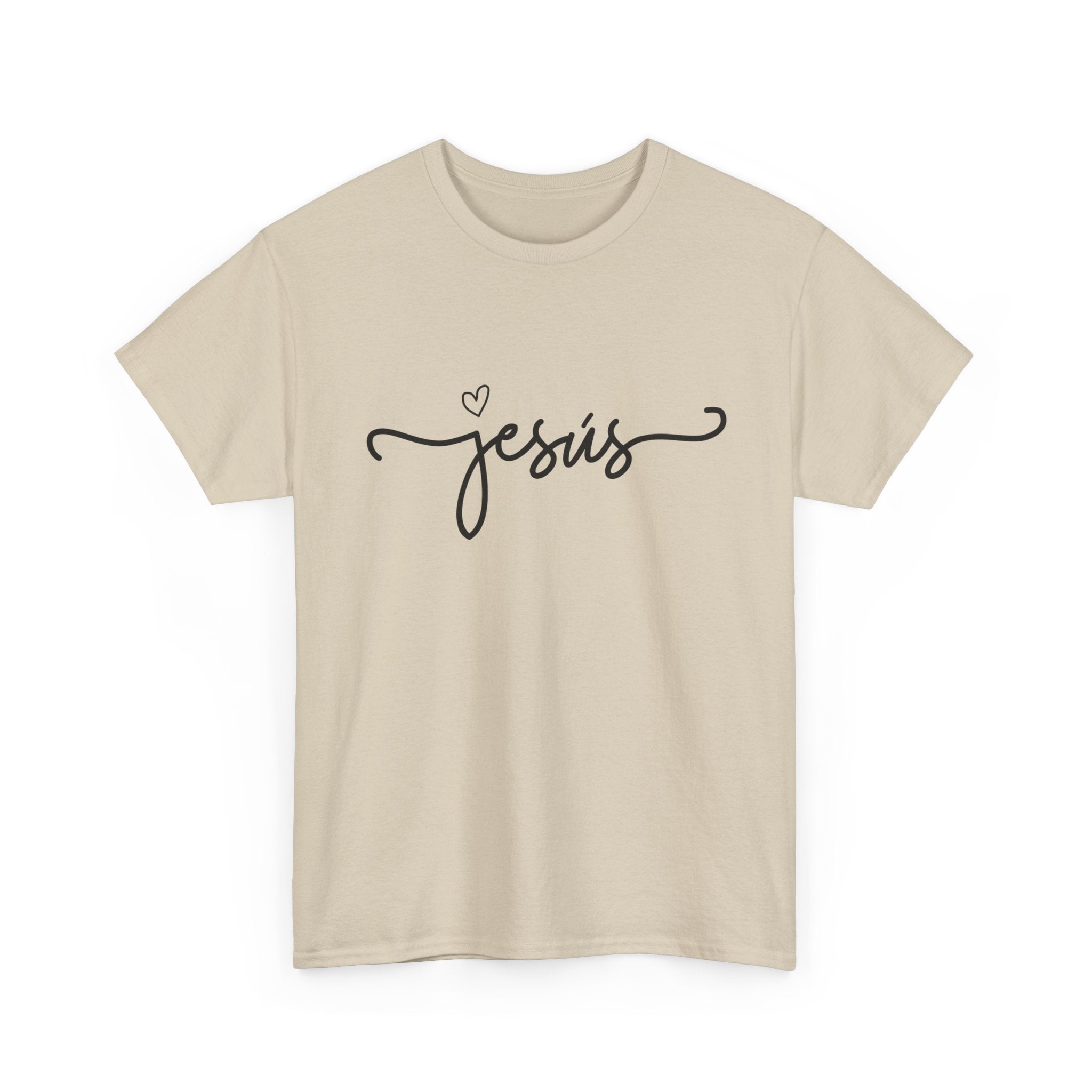 Jesus Script Tee — Minimal Christian Faith Shirt