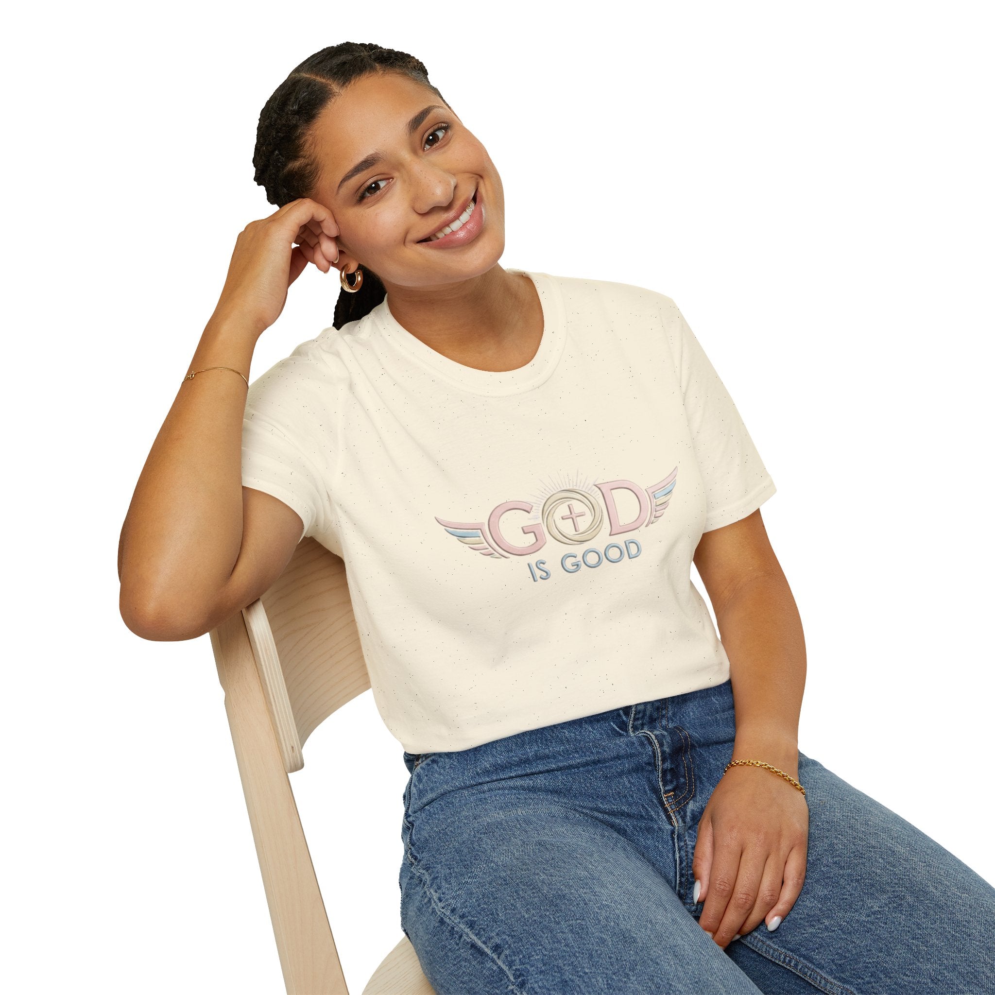 God Is Good T-Shirt | Cross with Wings Christian Faith Design