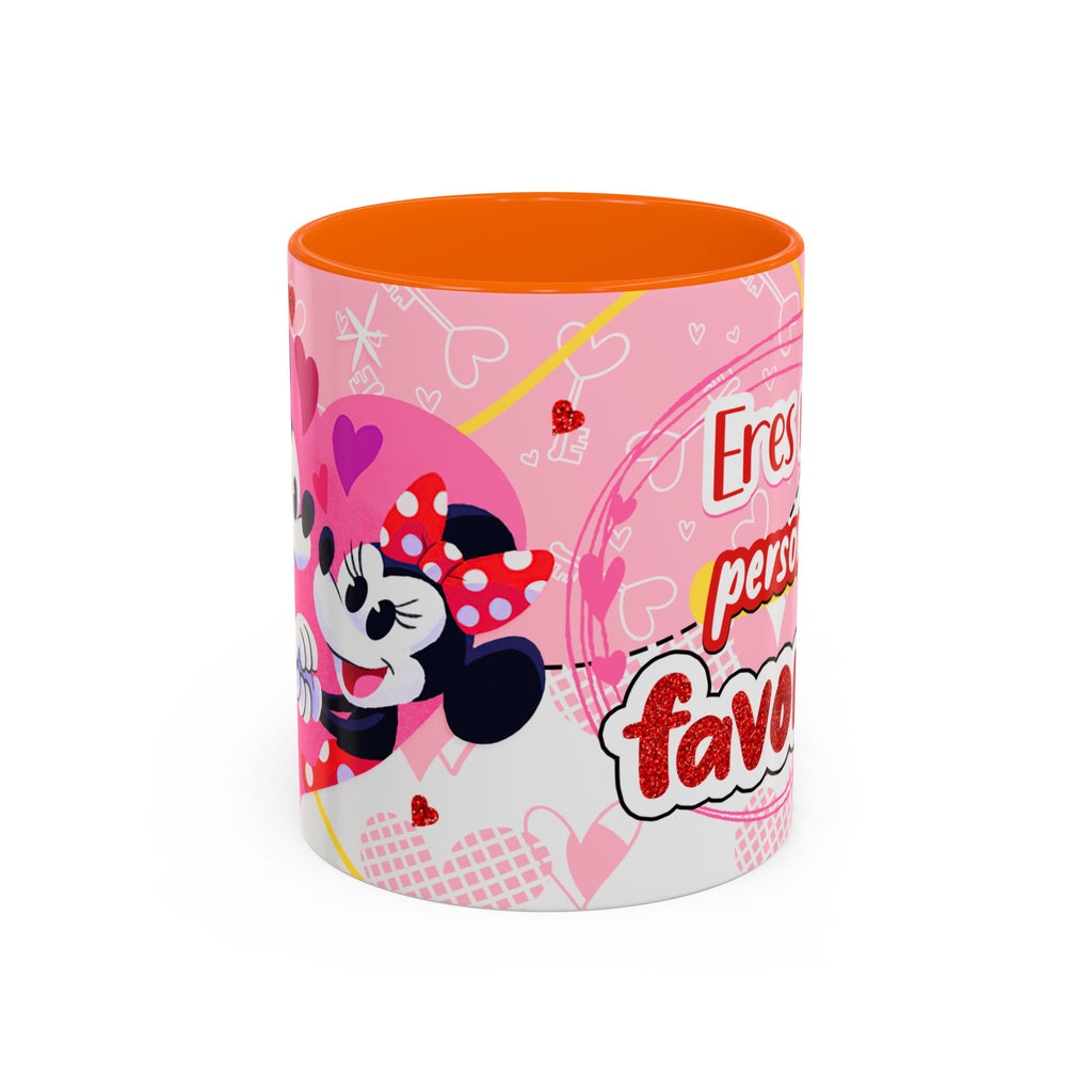 Coffee Mug - "Eres mi persona favorita" Pink Minnie Valentine Accent Mug (11/15oz)
