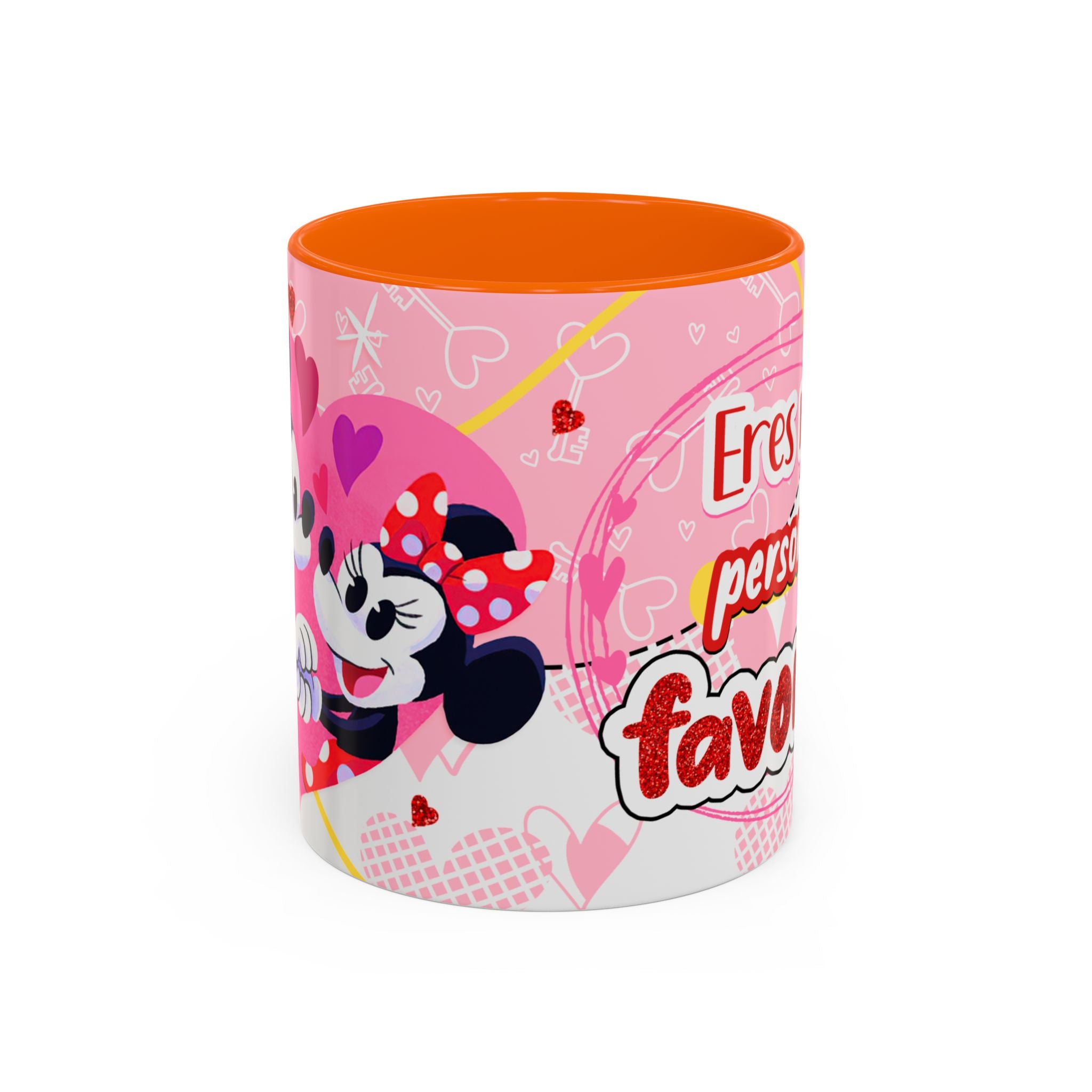 Coffee Mug - "Eres mi persona favorita" Pink Minnie Valentine Accent Mug (11/15oz)