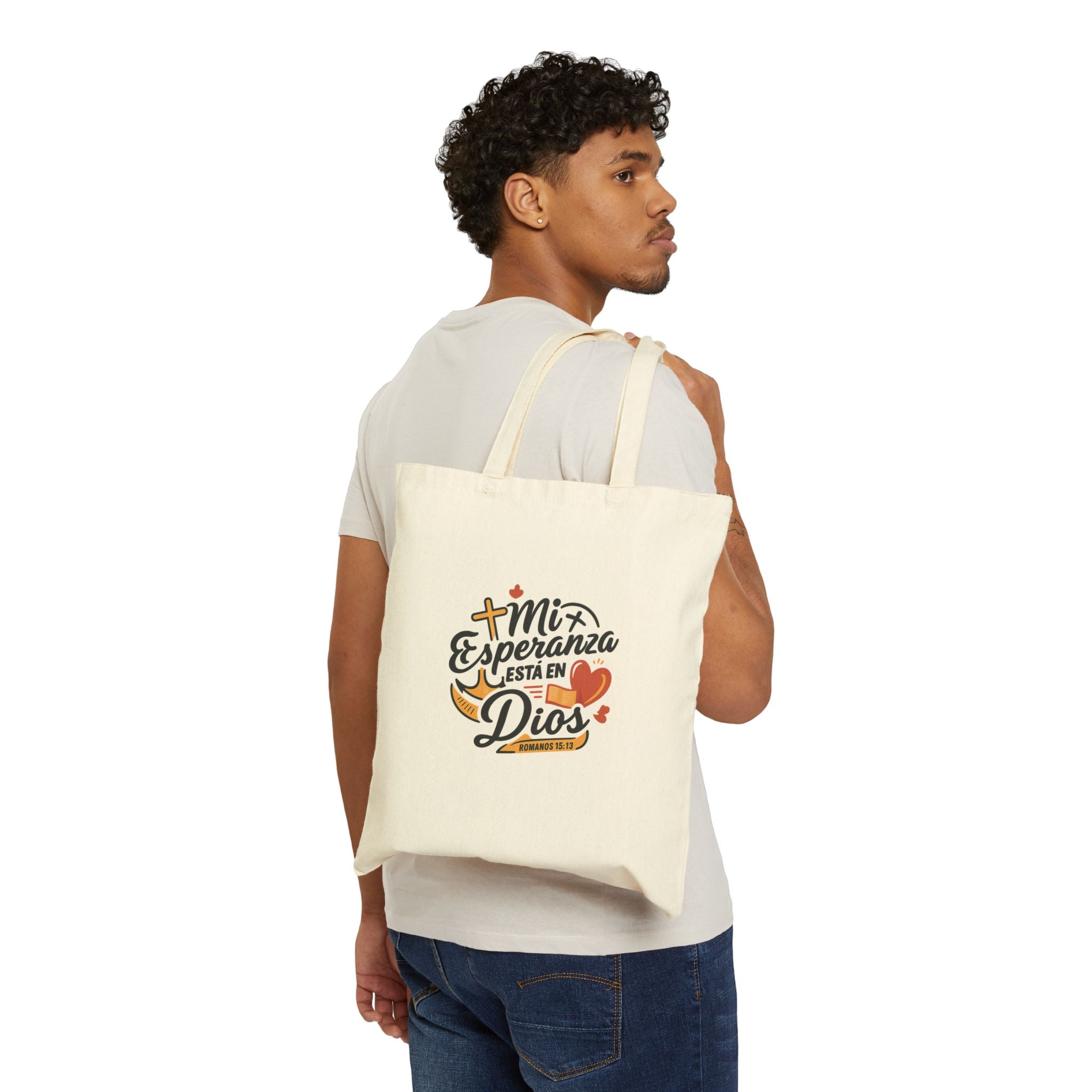Tote Bag — “Mi Esperanza Está en Dios” Spanish Faith Canvas Tote (Christian Gift)