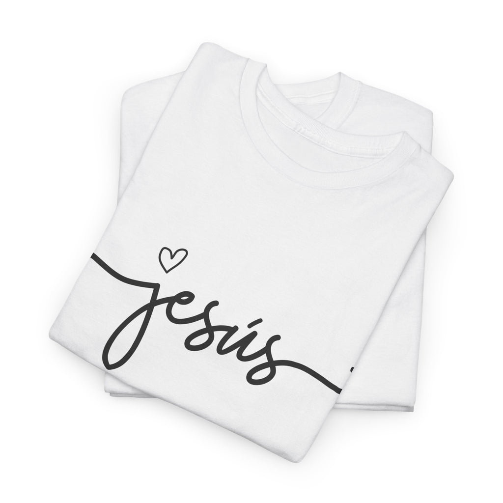 Jesus Script Tee — Minimal Christian Faith Shirt