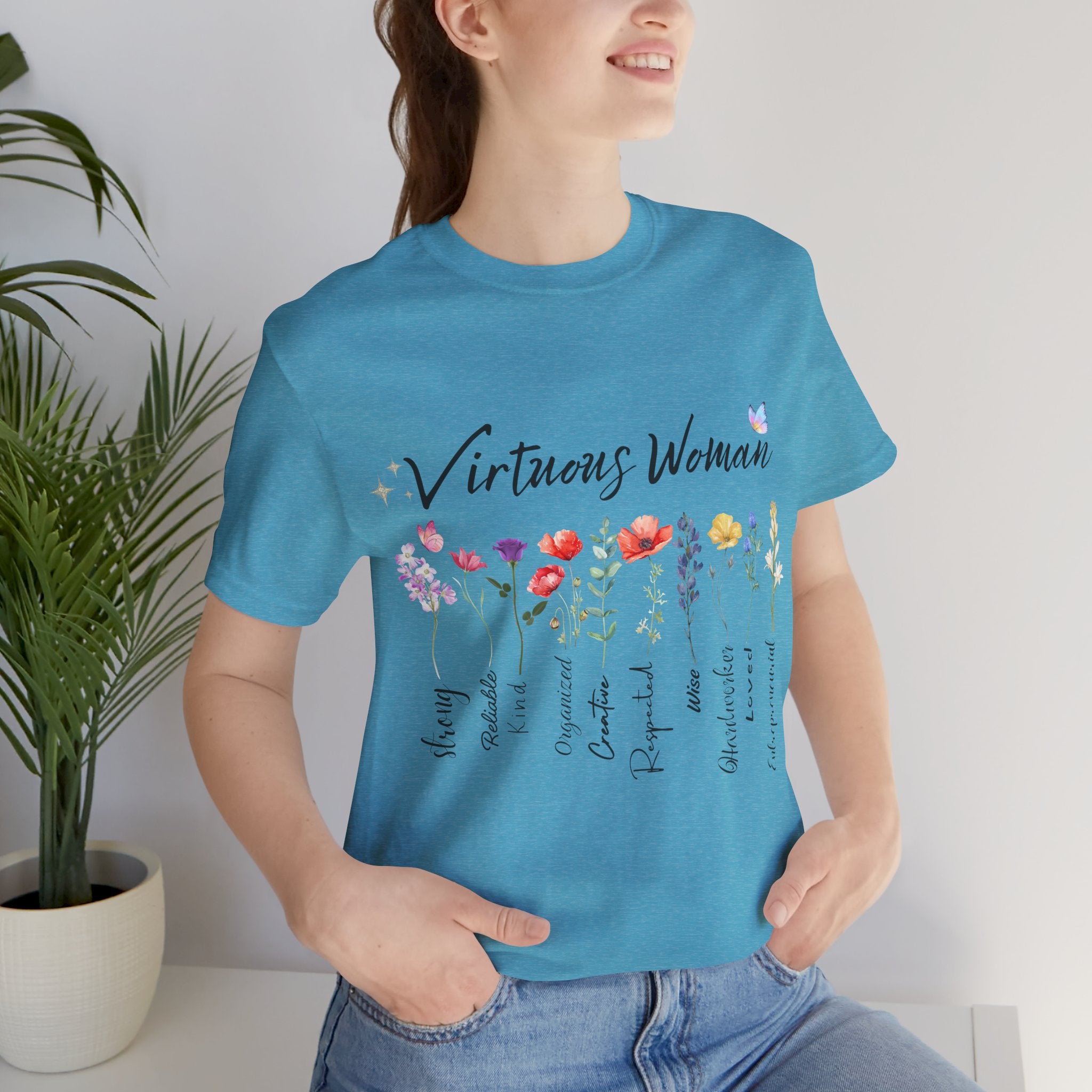 Virtuous Woman floral scripture tee | Proverbs 31 women shirt