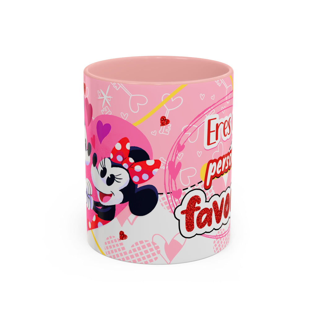 Coffee Mug - "Eres mi persona favorita" Pink Minnie Valentine Accent Mug (11/15oz)