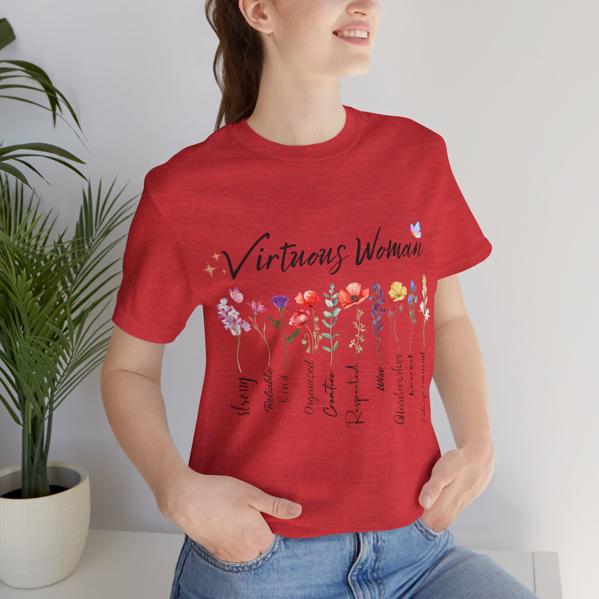Virtuous Woman floral scripture tee | Proverbs 31 women shirt