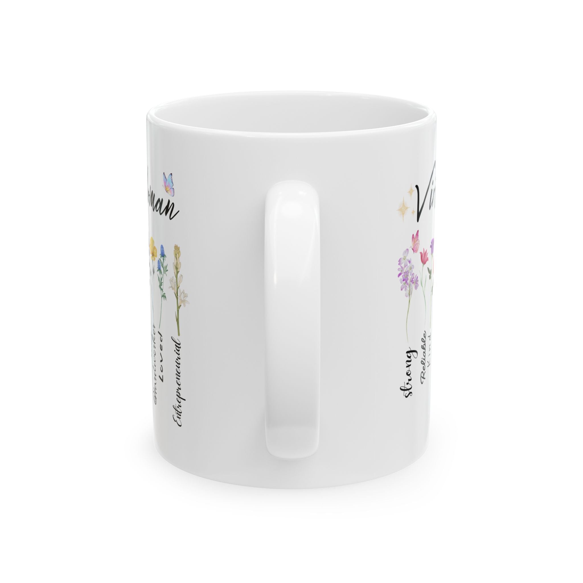 Virtuous Woman floral virtues list Mug | Ceramic coffee cup 11oz 15oz