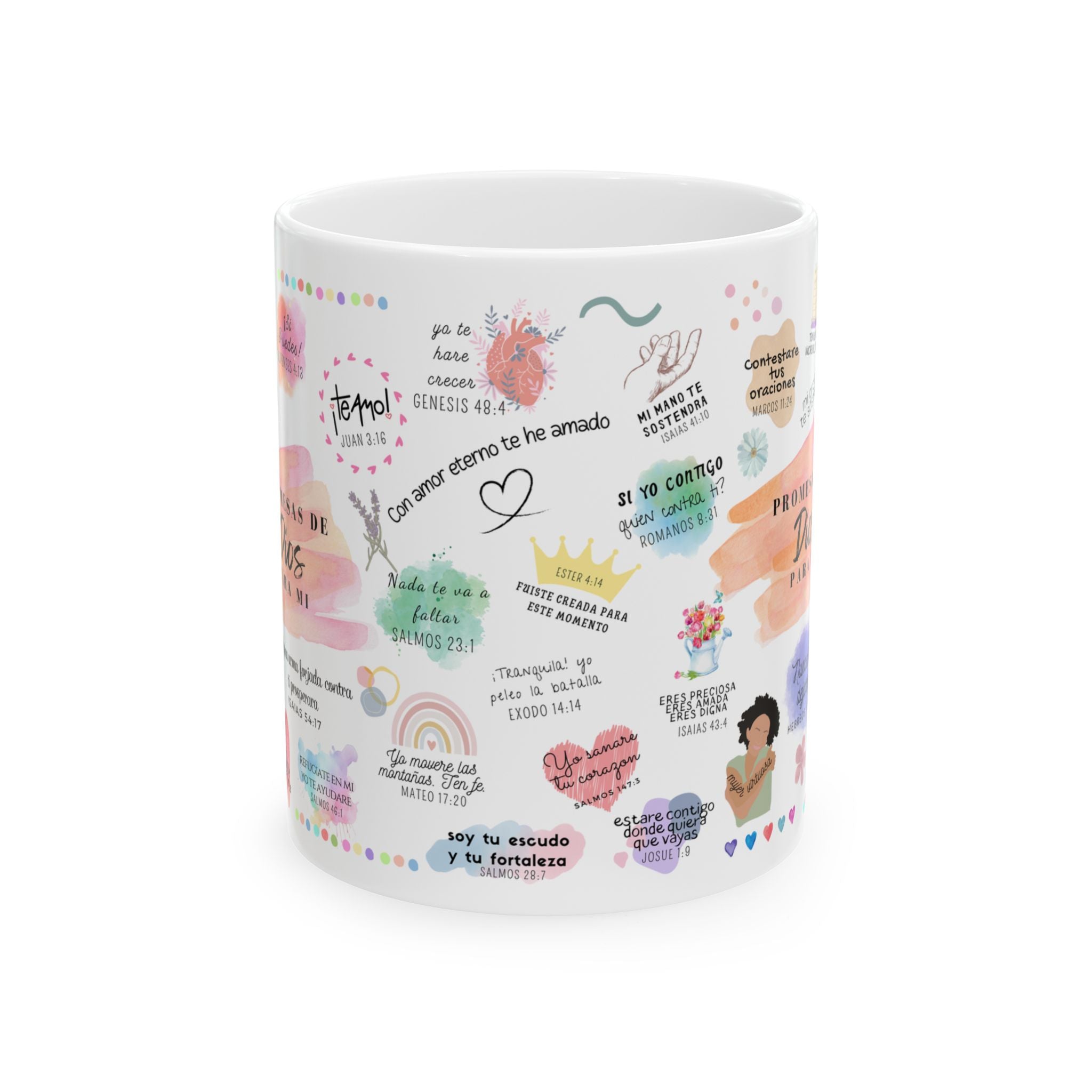 Inspirational Spanish Quote Ceramic Mug — Colorful Positive Messages (11oz/15oz)