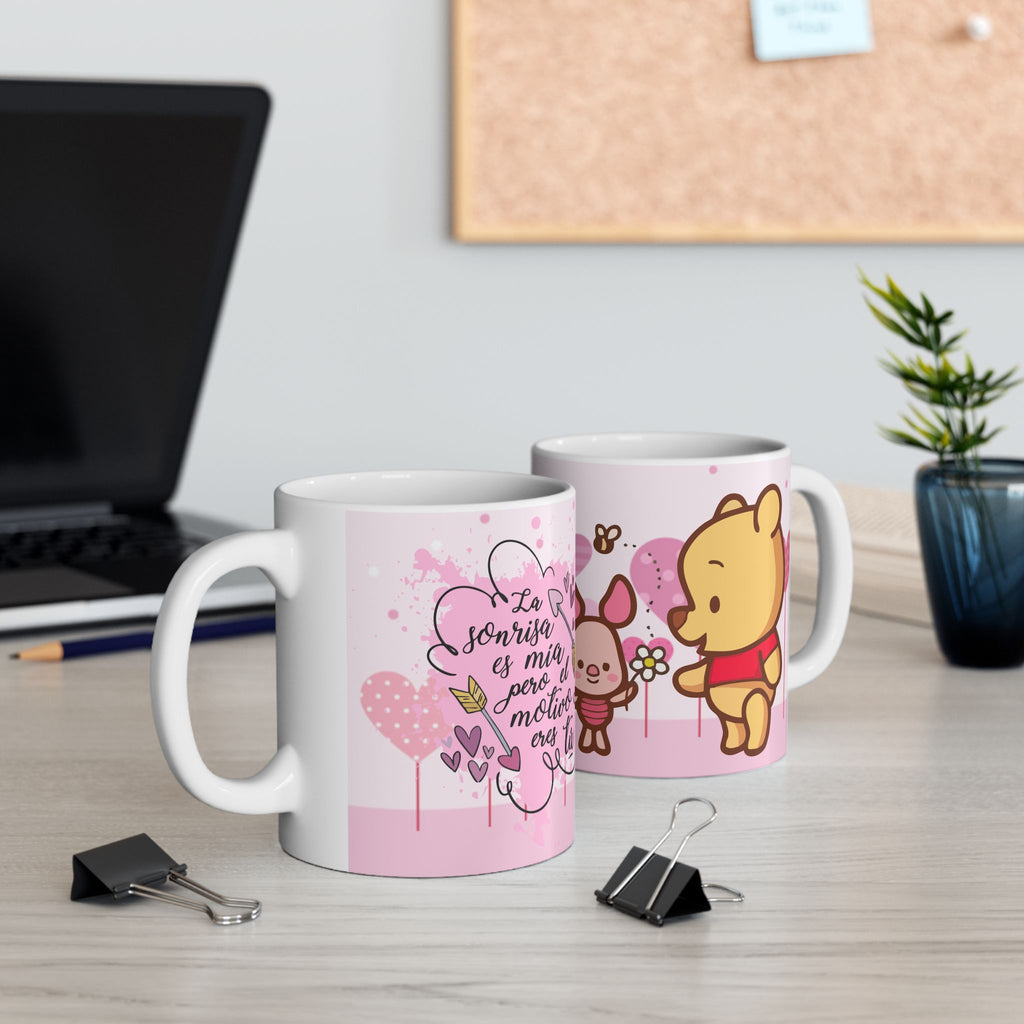 Valentine Winnie Pink Cute Ceramic Mug (11oz/15oz)