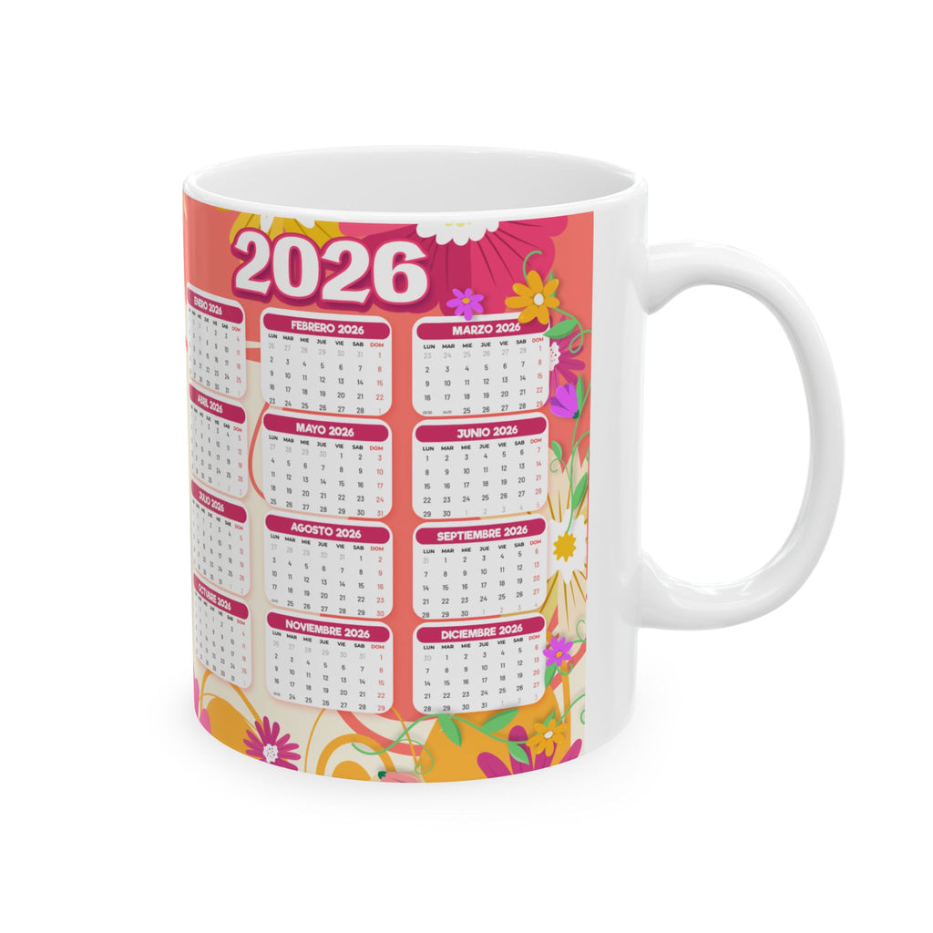 2026 Floral Jesus Calendar Mug — Religious Ceramic Coffee Cup (11oz, 15oz)