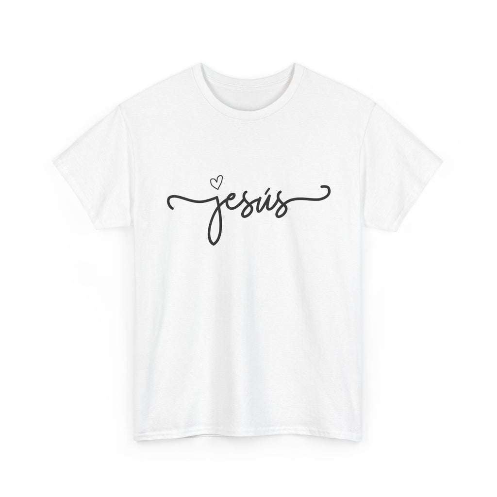 Jesus Script Tee — Minimal Christian Faith Shirt