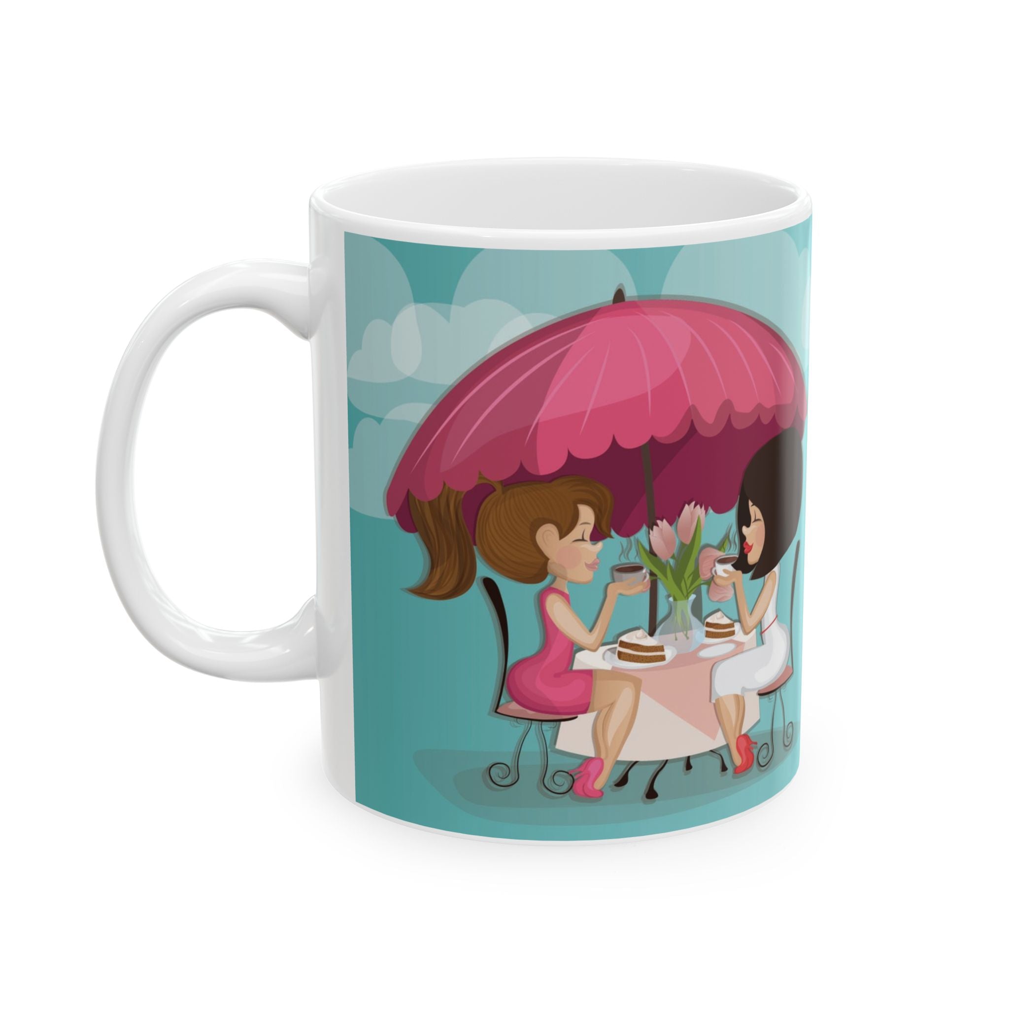 Ceramic Mug — Taza “Amigas por siempre”