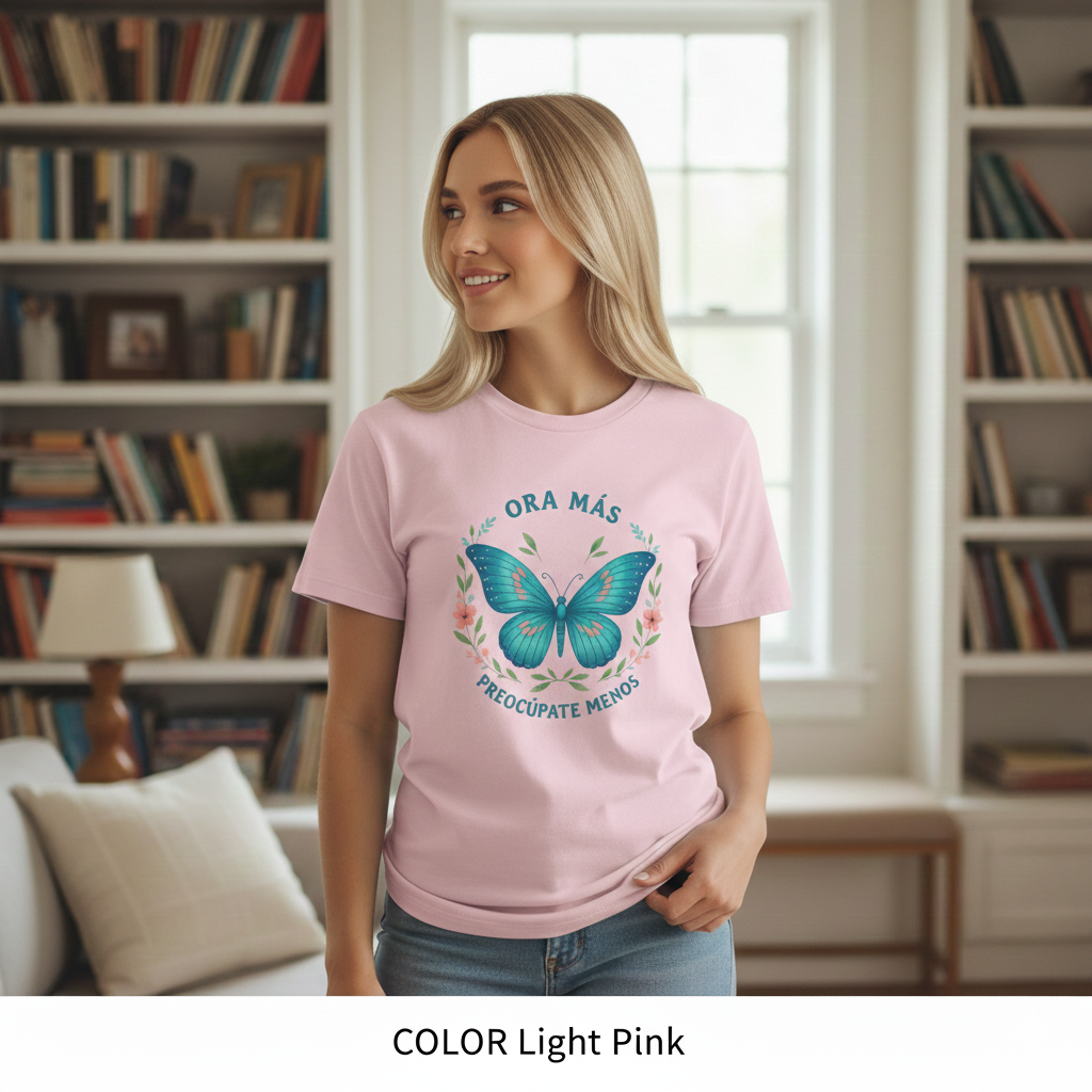 Spanish Faith T-Shirt | Ora Más, Preocúpate Menos