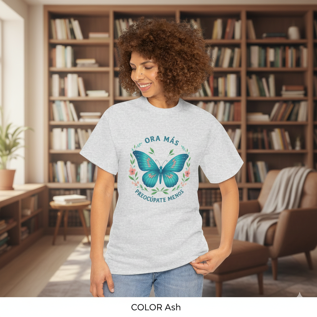 Spanish Faith T-Shirt | Ora Más, Preocúpate Menos