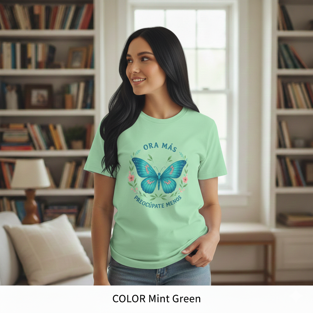 Spanish Faith T-Shirt | Ora Más, Preocúpate Menos