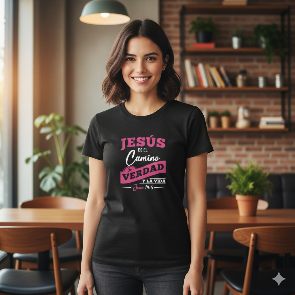 Jesús es el Camino Camiseta - "Verdad y Vida" Spanish Christian T-Shirt