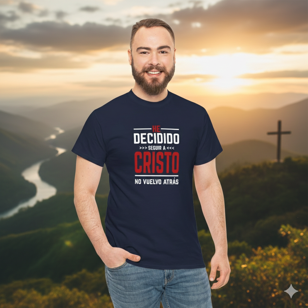 Christian T-Shirt "He Decidido Seguir a Cristo - No Vuelvo Atrás"