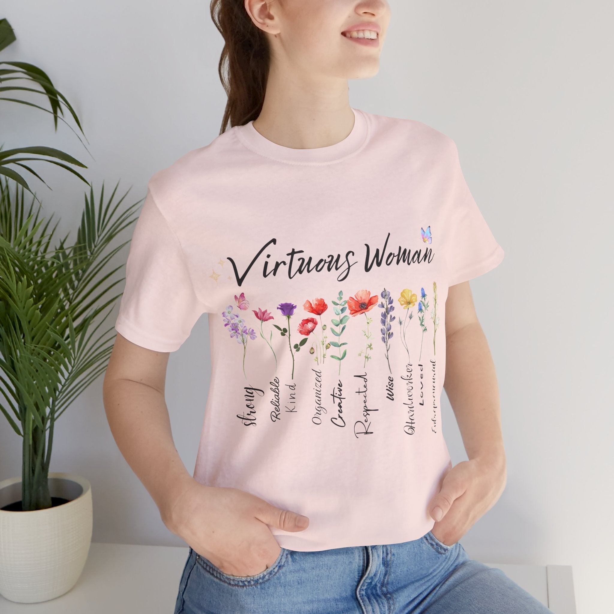 Virtuous Woman floral scripture tee | Proverbs 31 women shirt