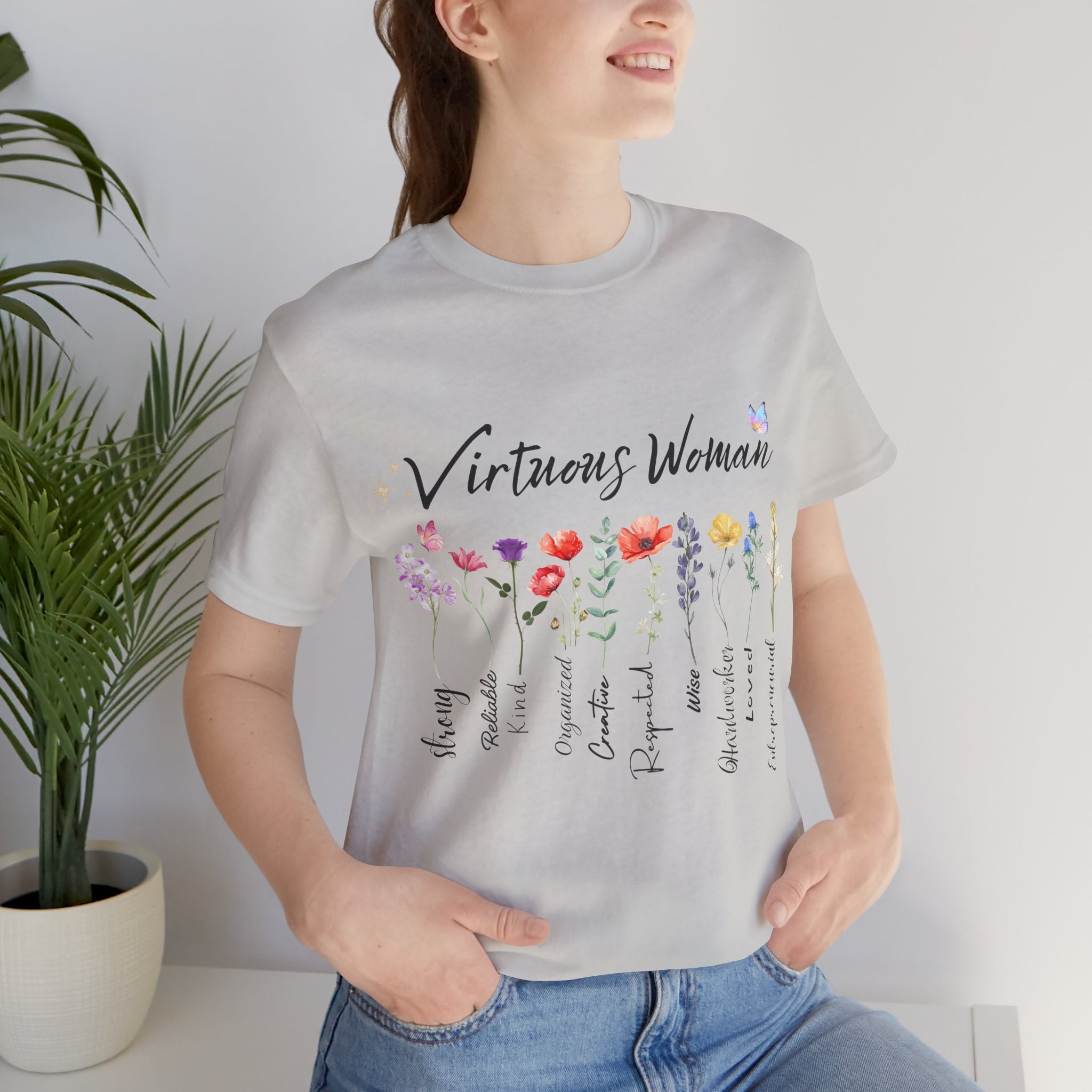 Virtuous Woman floral scripture tee | Proverbs 31 women shirt