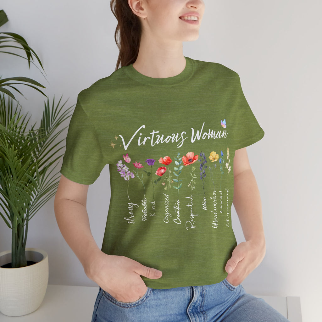 Virtuous Woman floral scripture tee | Proverbs 31 women shirt