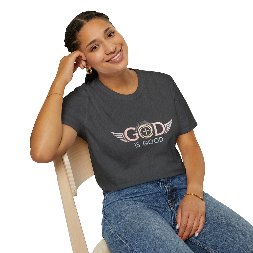 God Is Good T-Shirt | Cross with Wings Christian Faith Design