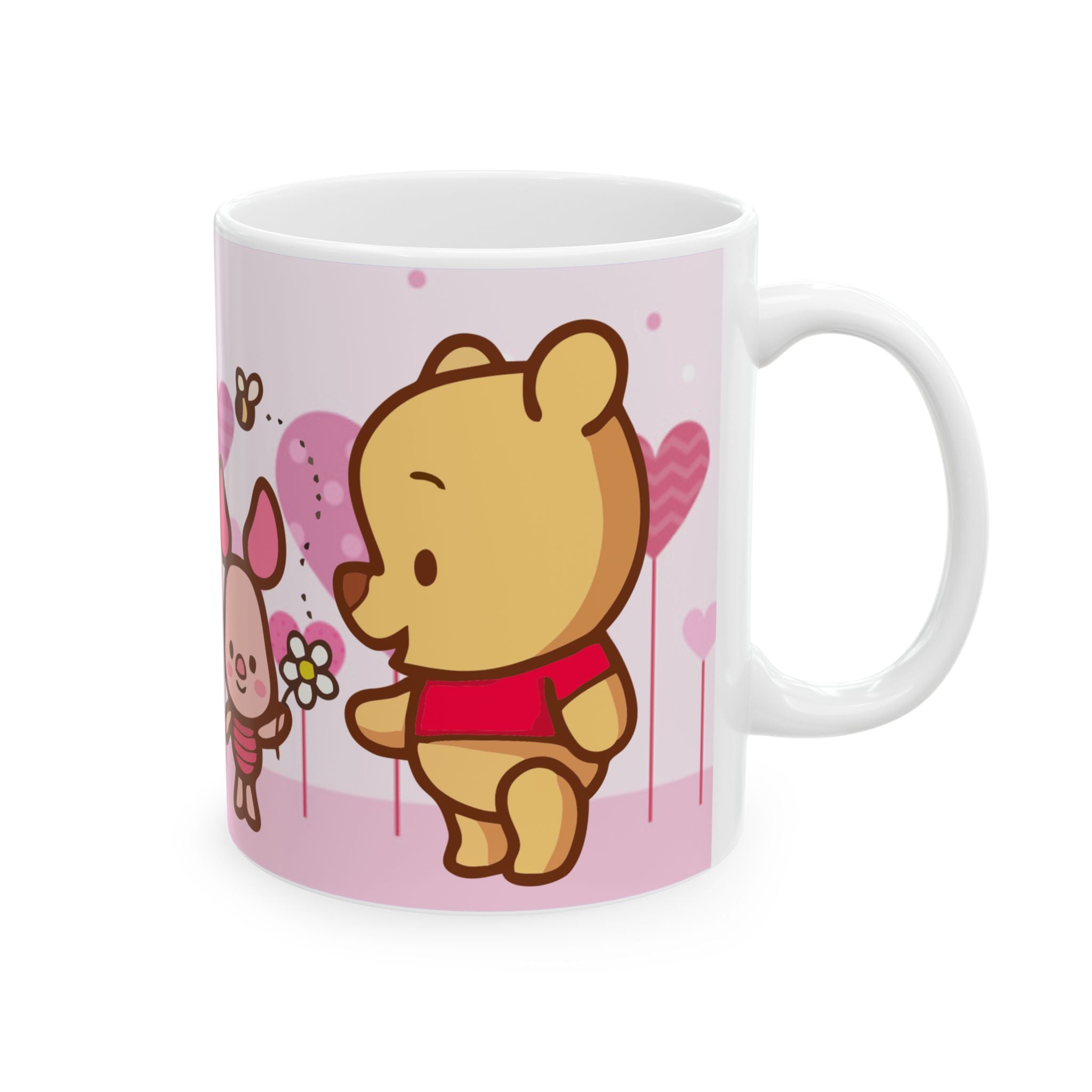 Valentine Winnie Pink Cute Ceramic Mug (11oz/15oz)