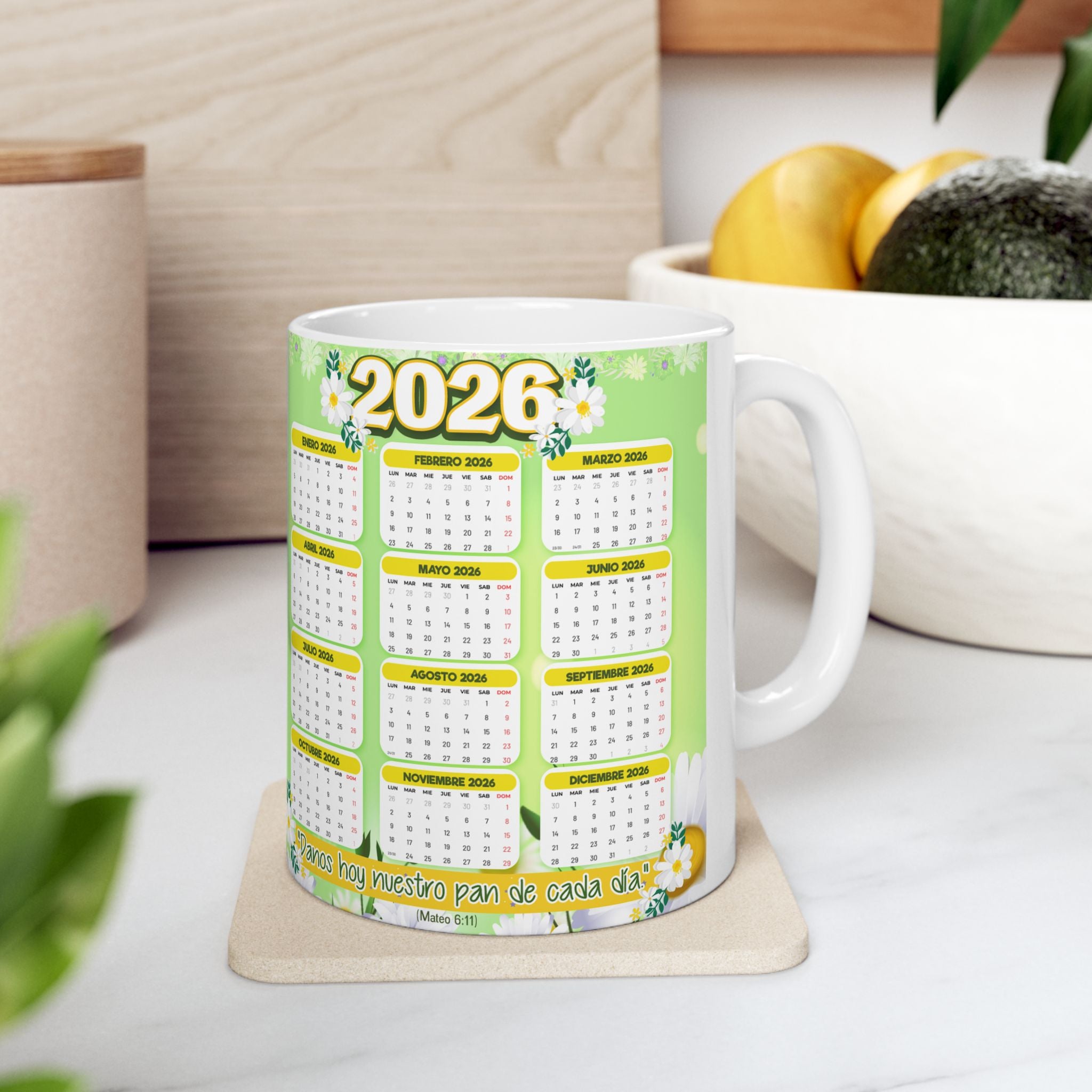 2026 Inspirational Jesus Calendar Mug — Christian Coffee Cup with ‘Break My Bread’ Design (11oz/15oz)