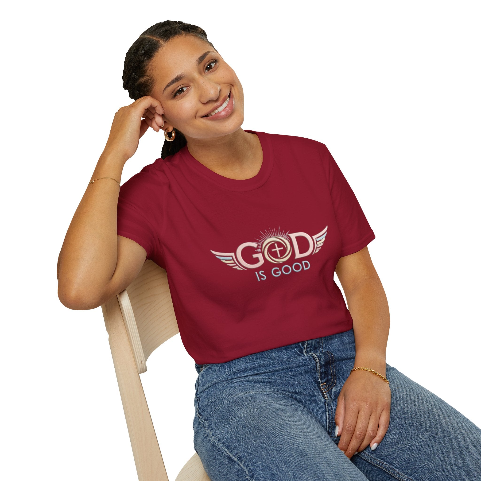 God Is Good T-Shirt | Cross with Wings Christian Faith Design