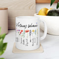 Virtuous Woman floral virtues list Mug | Ceramic coffee cup 11oz 15oz