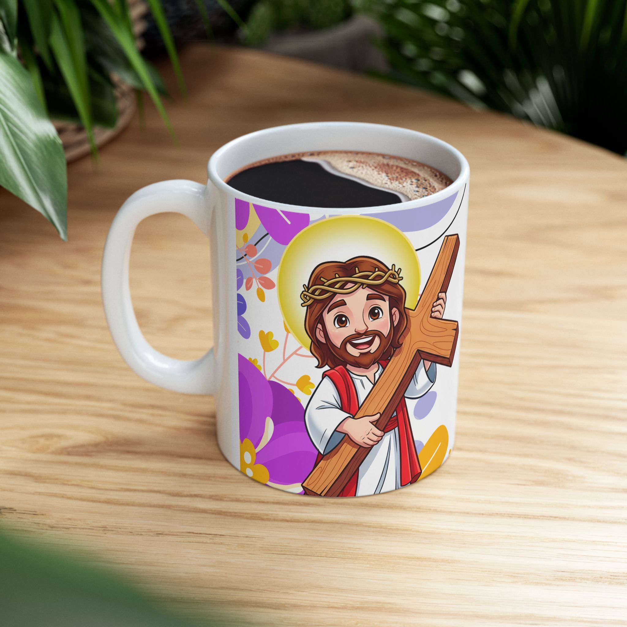 Christian Calendar Mug 2026 — Jesus Illustration 11oz & 15oz Ceramic Coffee Cup