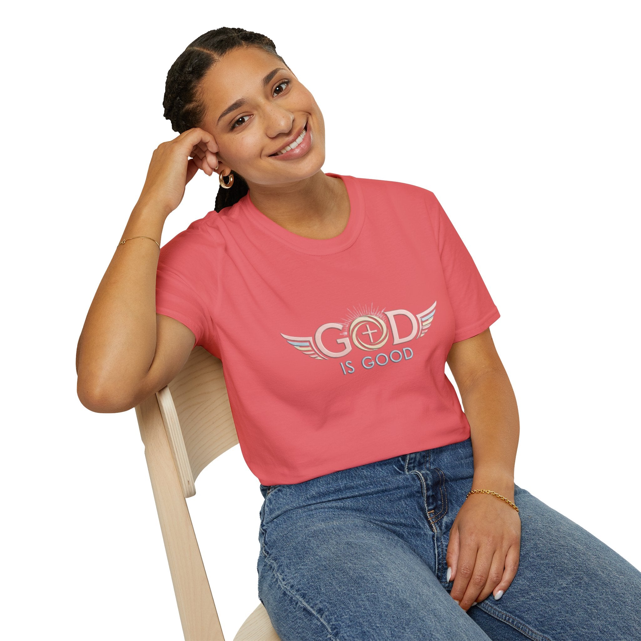 God Is Good T-Shirt | Cross with Wings Christian Faith Design