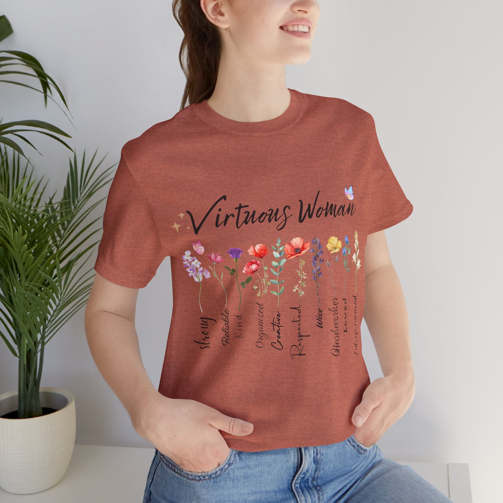 Virtuous Woman floral scripture tee | Proverbs 31 women shirt