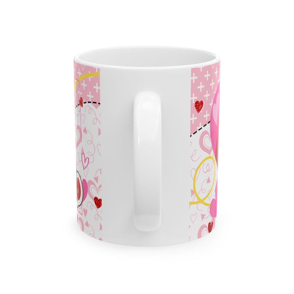 Valentine’s Lioness & Cub Ceramic Mug — "Eres lo que necesito" Pink Heart Gift (11oz/15oz)