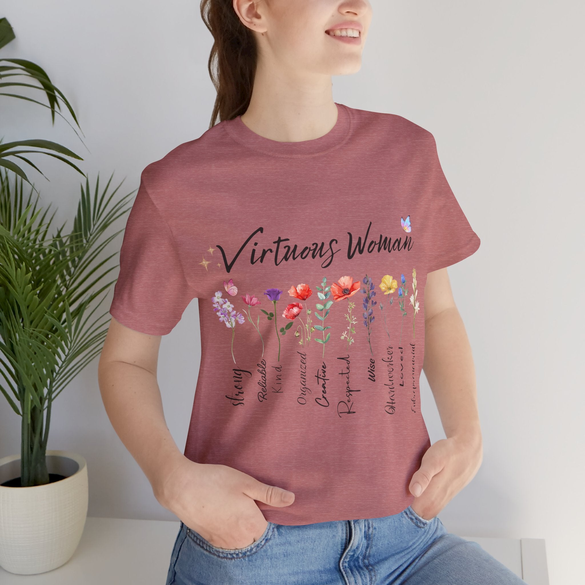 Virtuous Woman floral scripture tee | Proverbs 31 women shirt