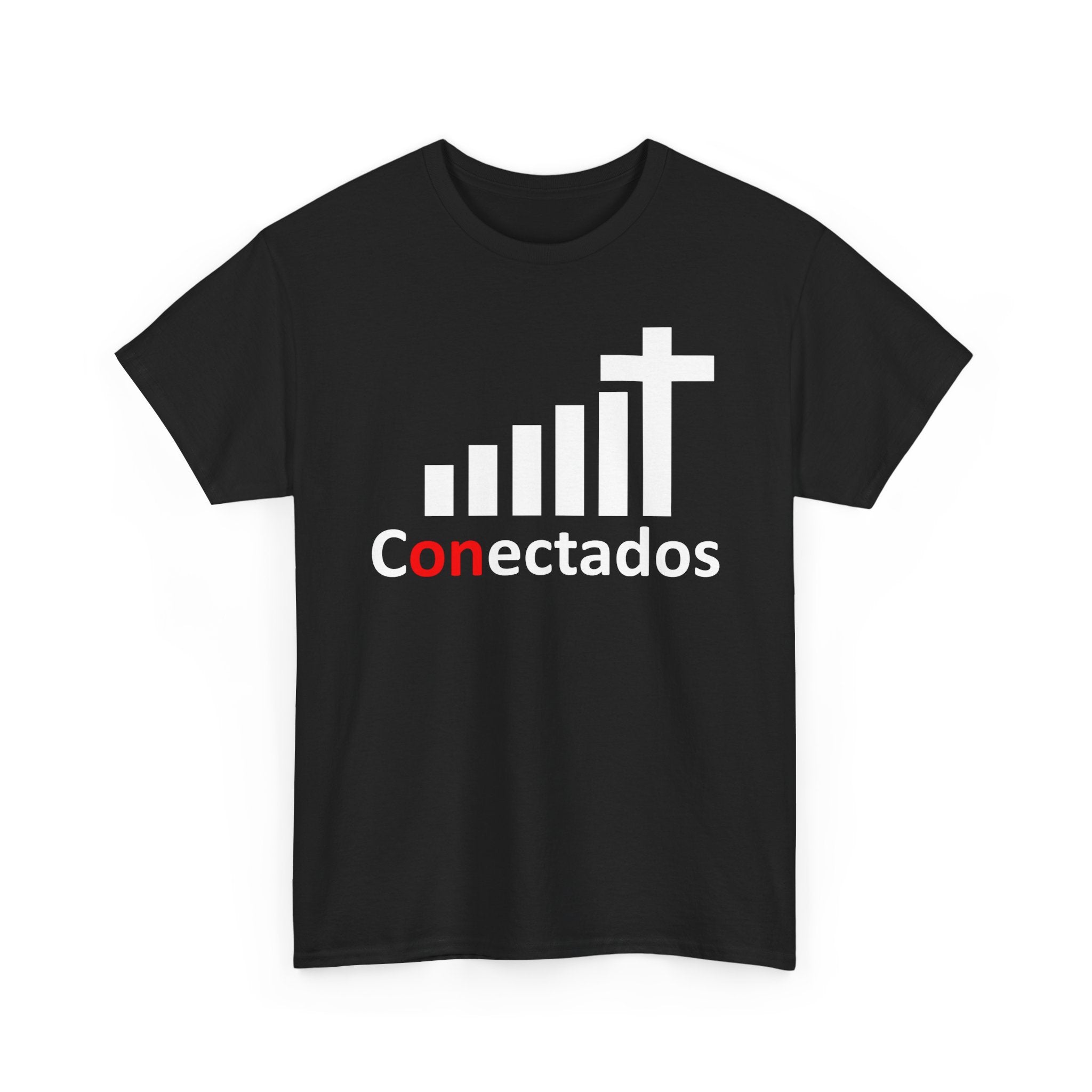 Conectados Christian Tee — Signal Bars Cross Faith T-Shirt