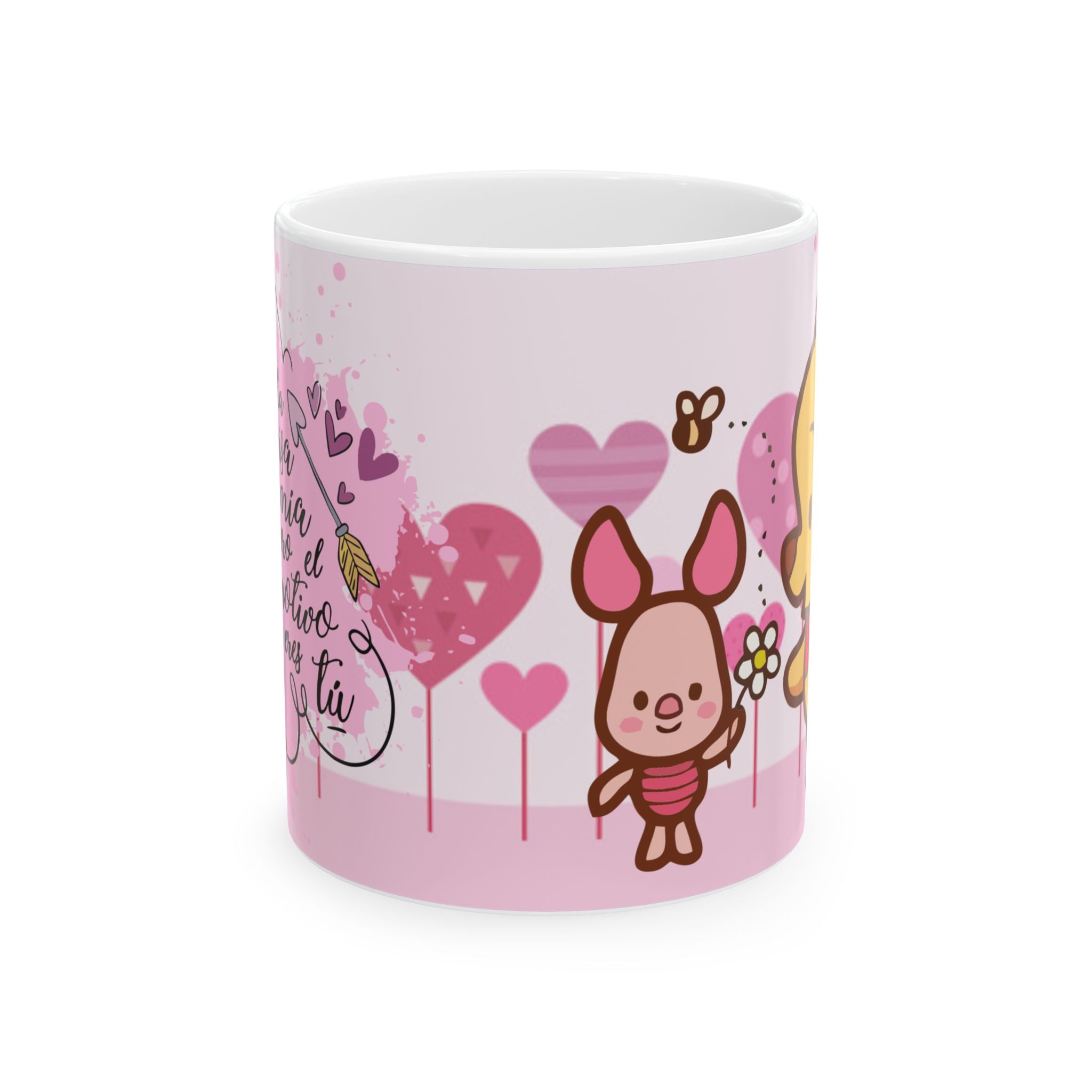Valentine Winnie Pink Cute Ceramic Mug (11oz/15oz)