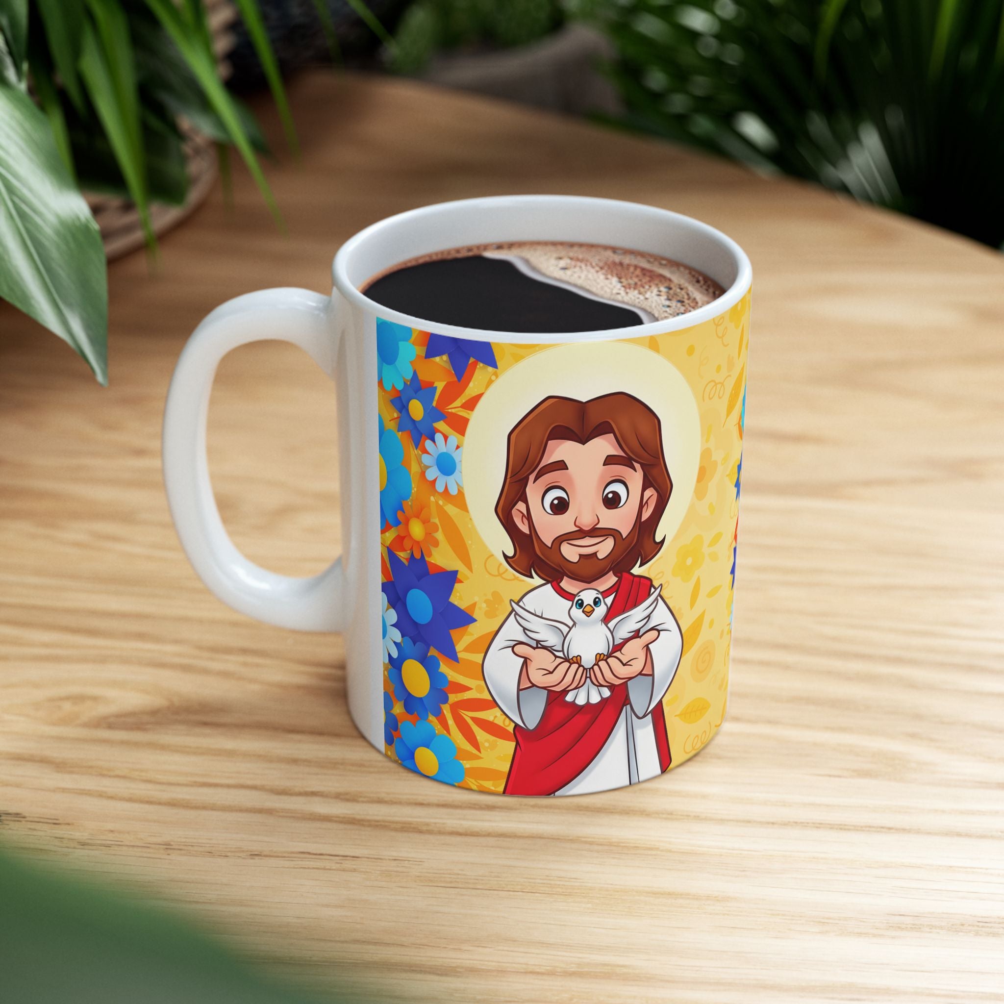 Jesus 2026 Floral Calendar Ceramic Mug — Inspirational Religious Coffee Cup (11oz/15oz)