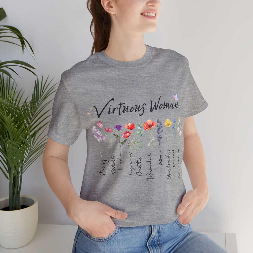 Virtuous Woman floral scripture tee | Proverbs 31 women shirt