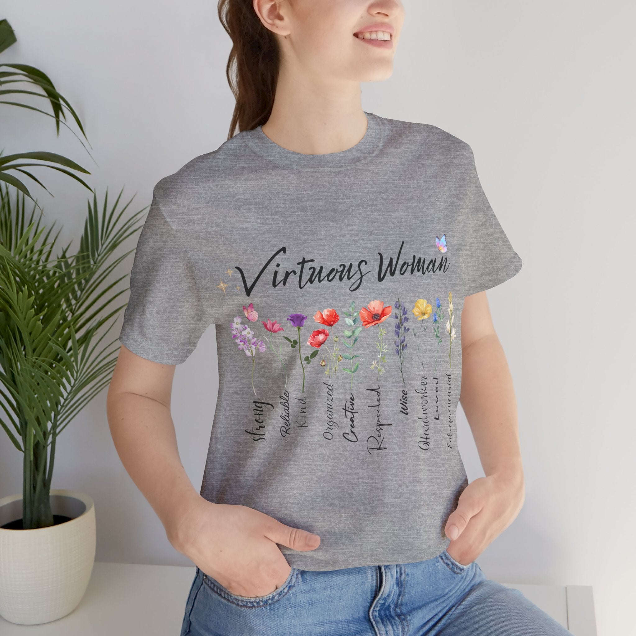 Virtuous Woman floral scripture tee | Proverbs 31 women shirt
