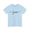 Jesus Script Tee — Minimal Christian Faith Shirt