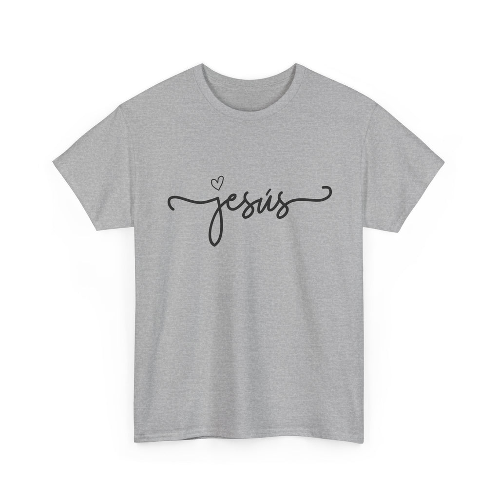 Jesus Script Tee — Minimal Christian Faith Shirt