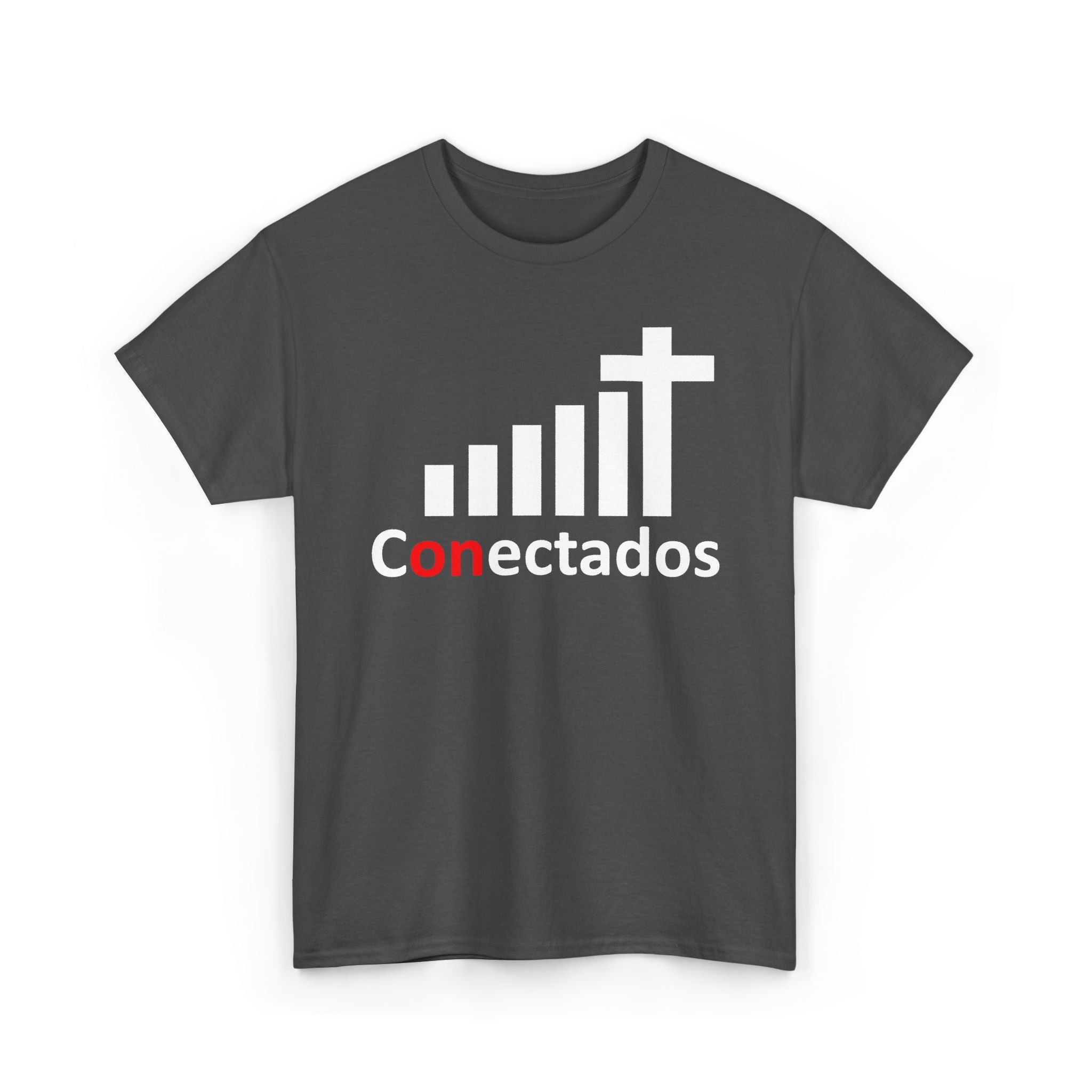 Conectados Christian Tee — Signal Bars Cross Faith T-Shirt