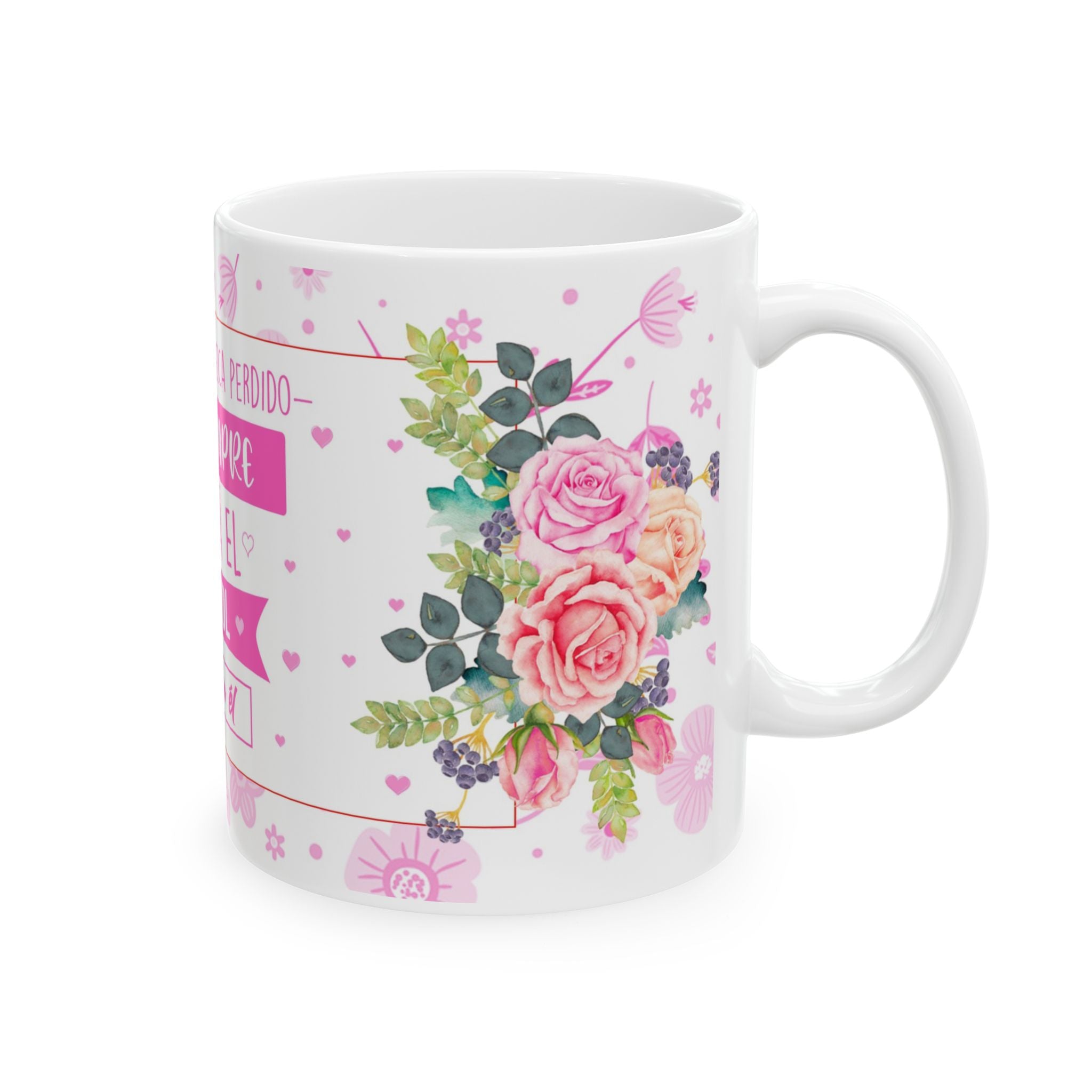 Inspirational Spanish Mug - "Dios Siempre Tendrá el Control" Floral Ceramic Coffee Cup