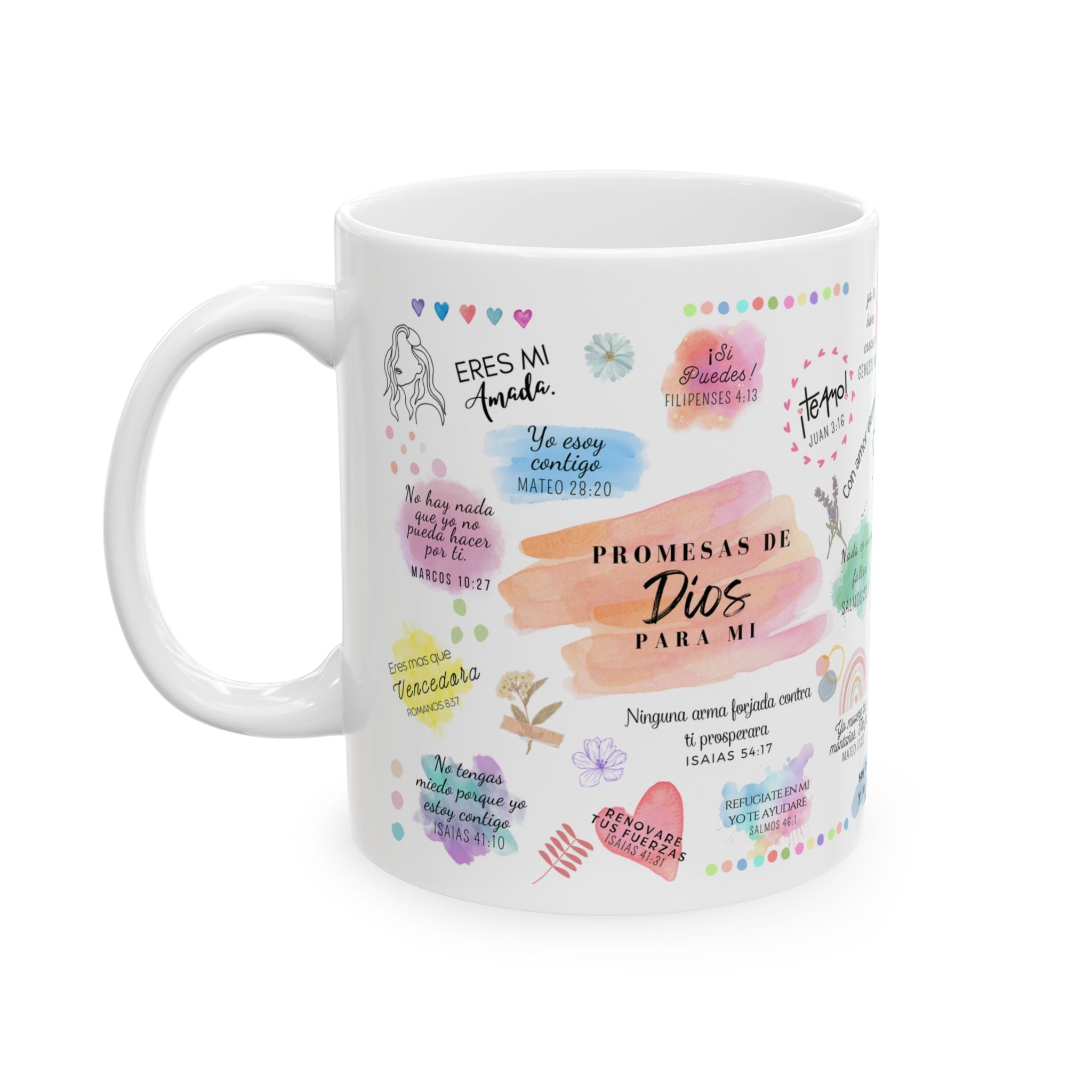 Inspirational Spanish Quote Ceramic Mug — Colorful Positive Messages (11oz/15oz)